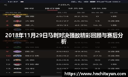 2018年11月29日马刺对决强敌精彩回顾与赛后分析